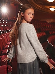 Love & Roses Grey Sequin Bow Jumper (5-16yrs) - Image 4 of 4