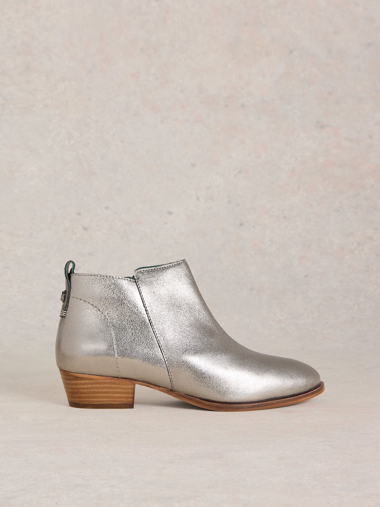 White Stuff Metallic Willow Leather Ankle Boots - Image 1 of 4
