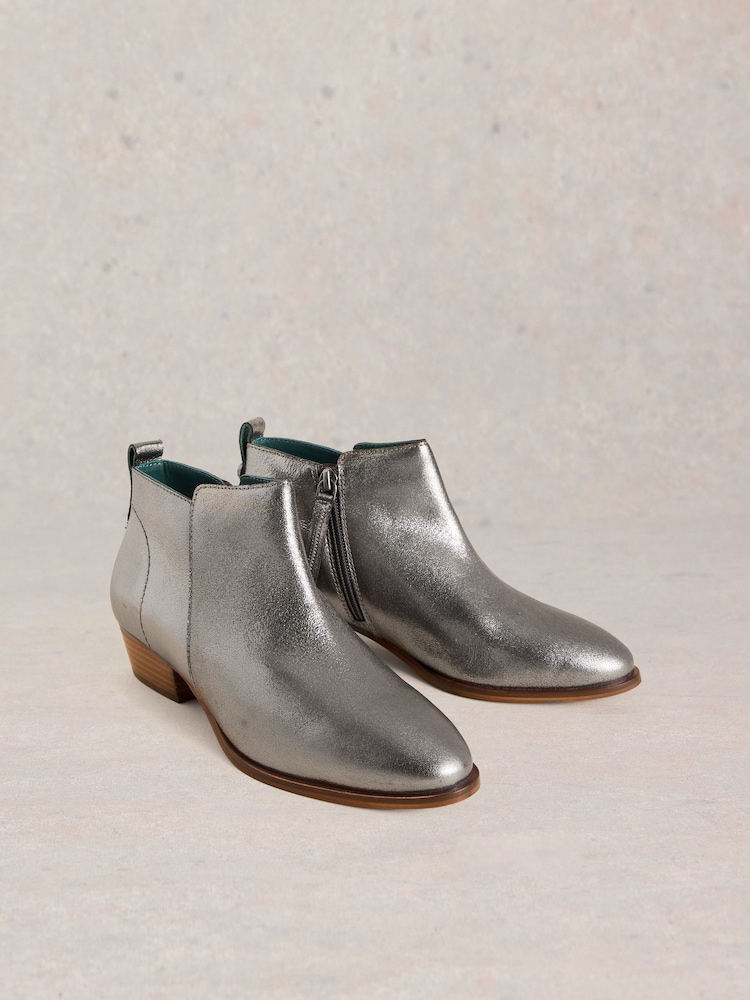 White Stuff Metallic Willow Leather Ankle Boots - Image 2 of 4