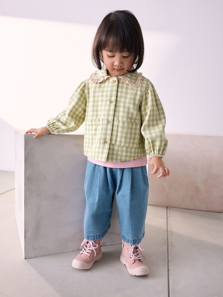 Green Gingham Shirt & Denim Trousers Set (3mths-7yrs) - Image 1 of 10