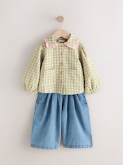 Green Gingham Shirt & Denim Trousers Set (3mths-7yrs) - Image 5 of 10