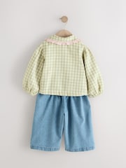 Green Gingham Shirt & Denim Trousers Set (3mths-7yrs) - Image 6 of 10