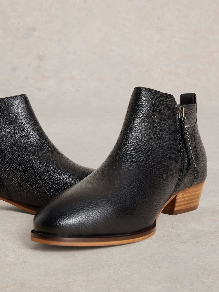 White Stuff Black Willow Leather Ankle Boots - Image 4 of 4