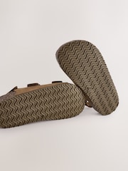 Tan Brown Wide Fit (G) Double Buckle Cushioned Footbed Sandals - Image 5 of 6