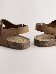 Tan Brown Wide Fit (G) Double Buckle Cushioned Footbed Sandals - Image 6 of 6