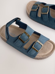 Blue Standard Fit (F) Double Buckle Cushioned Footbed Sandals - Image 3 of 5