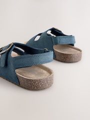 Blue Standard Fit (F) Double Buckle Cushioned Footbed Sandals - Image 4 of 5