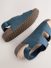 Blue Standard Fit (F) Double Buckle Cushioned Footbed Sandals - Image 5 of 5