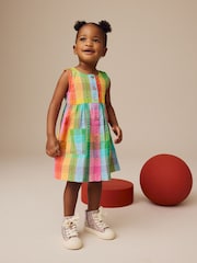 Rainbow Check Sleeveless Pocket Summer Dress (3mths-8yrs) - Image 1 of 7