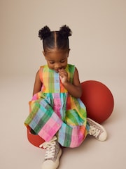 Rainbow Check Sleeveless Pocket Summer Dress (3mths-8yrs) - Image 2 of 7