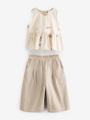 Ecru Cream Embroidered Blouse and Trousers Co-ord Set (3mths-8yrs) - Image 5 of 8