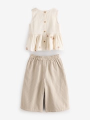 Ecru Cream Embroidered Blouse and Trousers Co-ord Set (3mths-8yrs) - Image 6 of 8