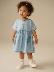 Denim Embroidered Relaxed Summer Dress (3mths-8yrs) - Image 1 of 8