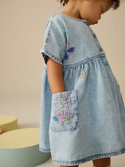 Denim Embroidered Relaxed Summer Dress (3mths-8yrs) - Image 3 of 8