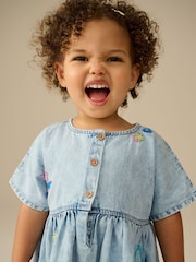 Denim Embroidered Relaxed Summer Dress (3mths-8yrs) - Image 4 of 8