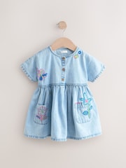 Denim Embroidered Relaxed Summer Dress (3mths-8yrs) - Image 5 of 8