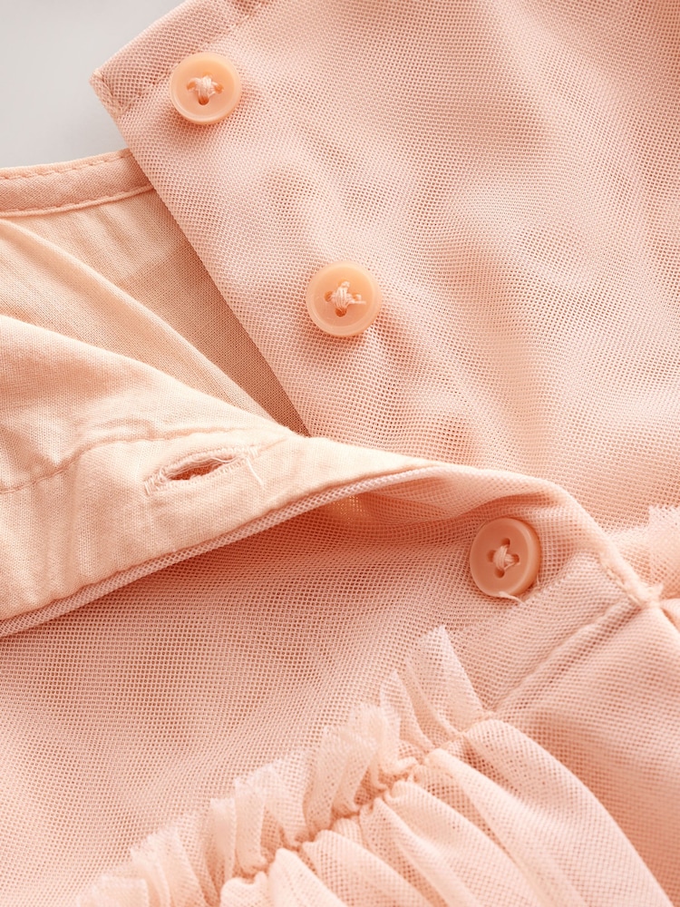 Pink Embroidered Mesh Dress (3mths-8yrs) - Image 10 of 10
