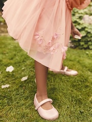 Pink Embroidered Mesh Dress (3mths-8yrs) - Image 3 of 10