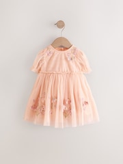 Pink Embroidered Mesh Dress (3mths-8yrs) - Image 5 of 10