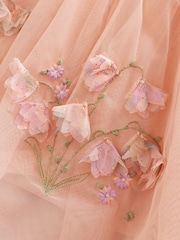 Pink Embroidered Mesh Dress (3mths-8yrs) - Image 7 of 10
