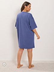 Yours Curve Blue Sleep T-Shirt Nightdress - Image 3 of 6