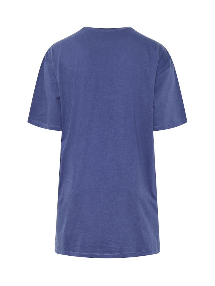 Yours Curve Blue Sleep T-Shirt Nightdress - Image 6 of 6 Yours Curve Blue Sleep T-Shirt Nightdress - Image 6 of 6