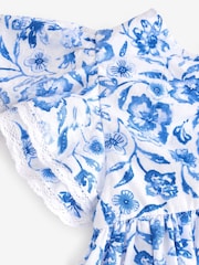 Floral azul - Vestido de manga anjo (3meses a8anos) - Imagem 11 de 11