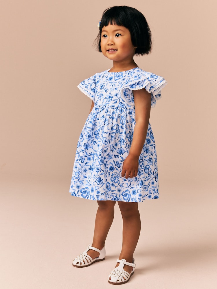 Floral azul - Vestido de manga de ángel (3 meses a 8 años) - Imagen 2 de 11 Floral azul - Vestido de manga de ángel (3 meses a 8 años) - Imagen 2 de 11