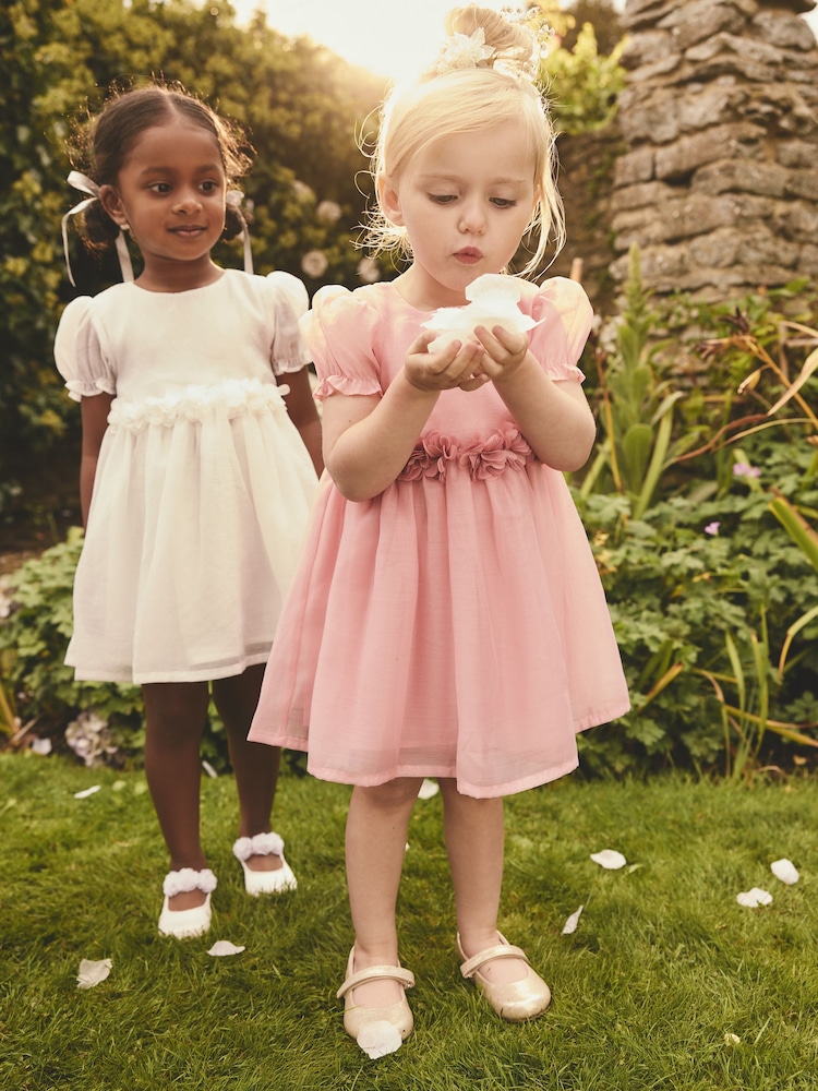 Pink Girl Flower Print Corsage Dress (3mths-8yrs) - Image 3 of 9