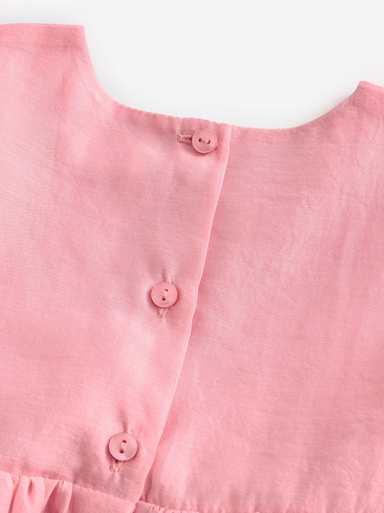 Pink Girl Flower Print Corsage Dress (3mths-8yrs) - Image 8 of 9