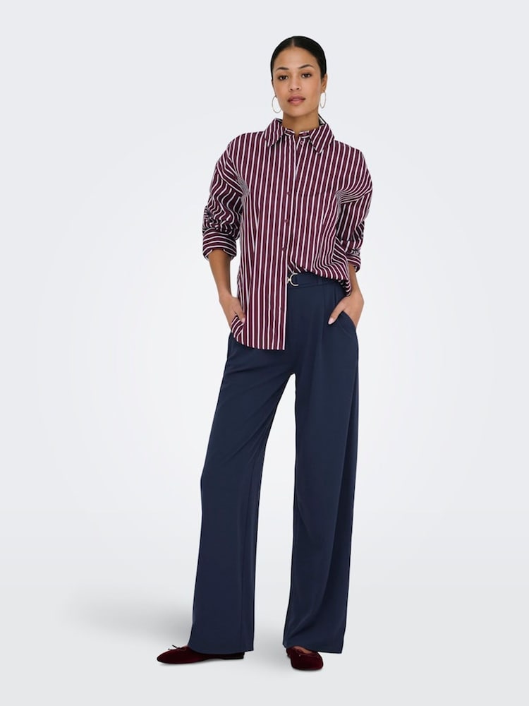 JDY Red Cotton Classic Stripe Shirt - Image 1 of 7 JDY Red Cotton Classic Stripe Shirt - Image 1 of 7