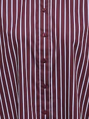 JDY Red Cotton Classic Stripe Shirt - Image 7 of 7