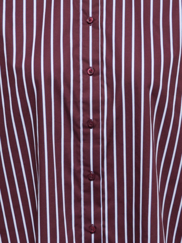 JDY Red Cotton Classic Stripe Shirt - Image 7 of 7 JDY Red Cotton Classic Stripe Shirt - Image 7 of 7