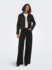JDY Brown Short Smart Jacket - Image 2 of 5