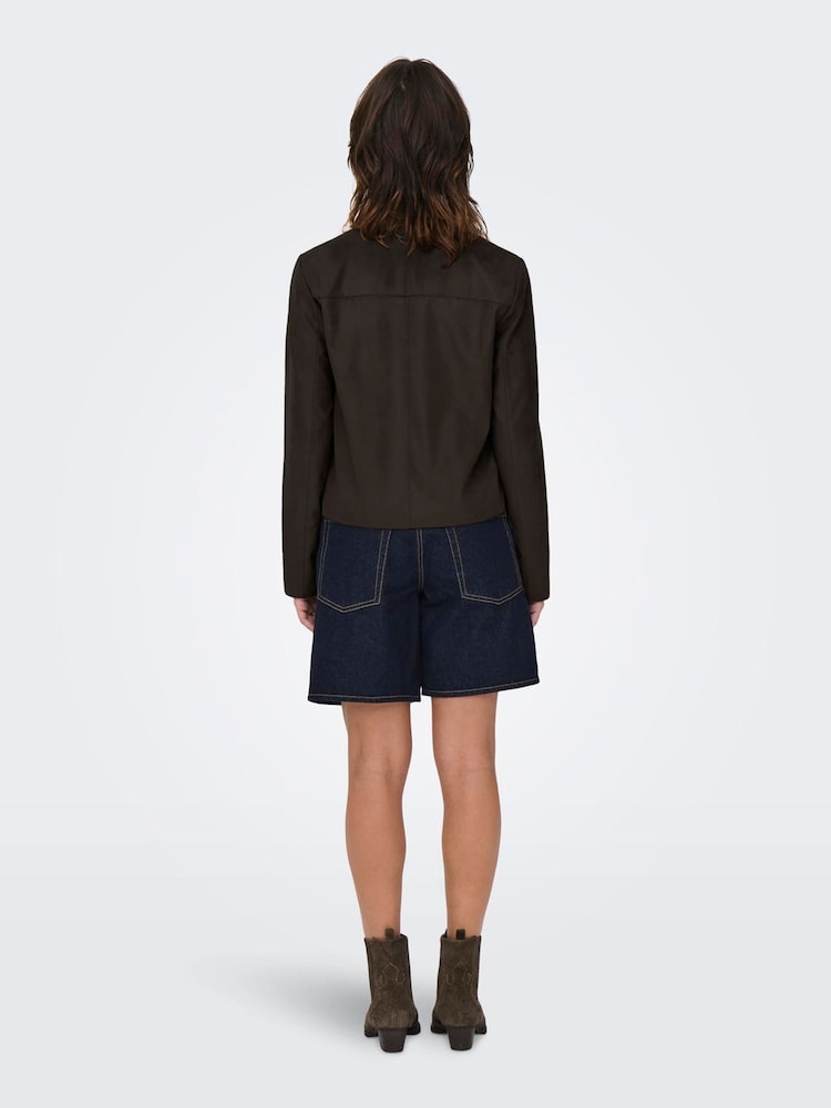 JDY Brown Faux Suede Jacket - Image 2 of 4 JDY Brown Faux Suede Jacket - Image 2 of 4