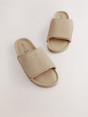 Neutral Suede Adjustable Sliders - Image 1 of 5