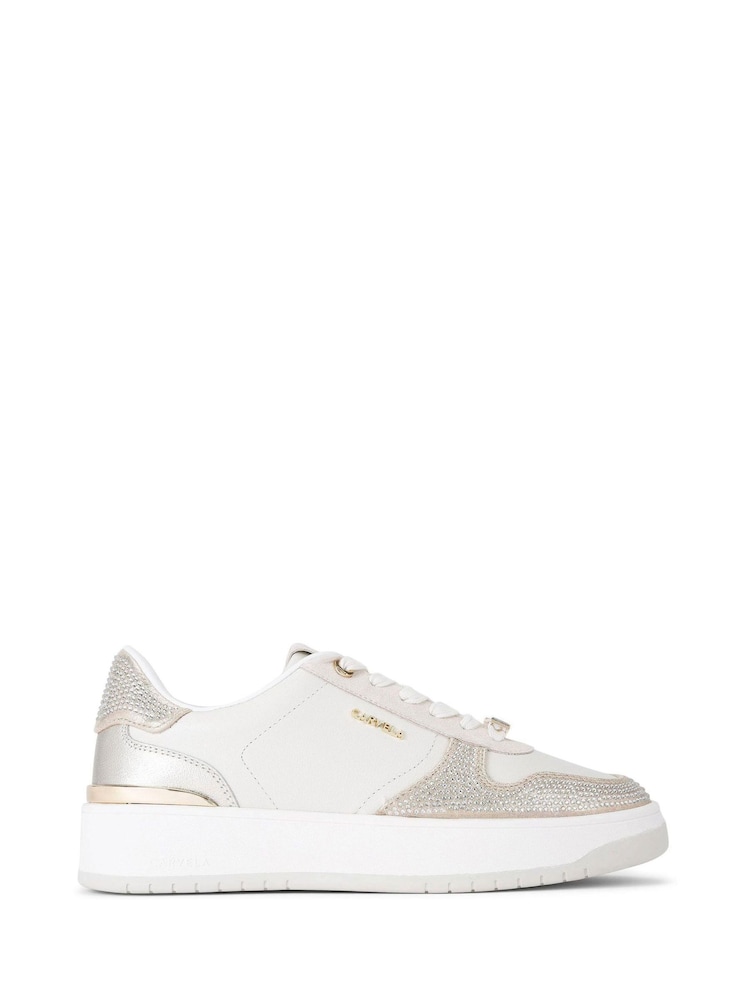 Carvela Charm Embellished White Trainers - Image 2 of 5