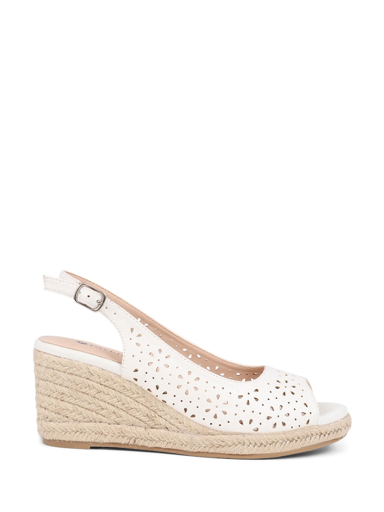 Blanco - Alpargatas con cuña de Pavers - Imagen 2 de 5