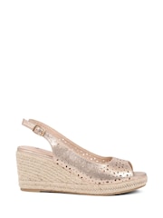 Pavers Gold Espadrille Wedge Sandals - Image 2 of 5