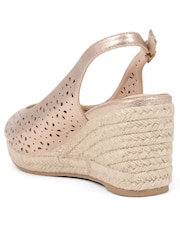 Pavers Gold Espadrille Wedge Sandals - Image 3 of 5