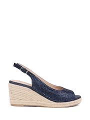 Pavers Blue Embellished Espadrille Sandals - Image 2 of 5