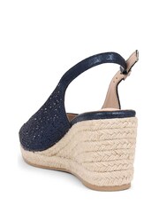 Pavers Blue Embellished Espadrille Sandals - Image 3 of 5