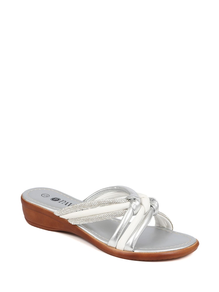 Pavers Silver Slip-On Mule Sandals - Image 1 of 5