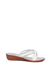 Pavers Silver Slip-On Mule Sandals - Image 2 of 5