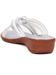 Pavers Silver Slip-On Mule Sandals - Image 3 of 5