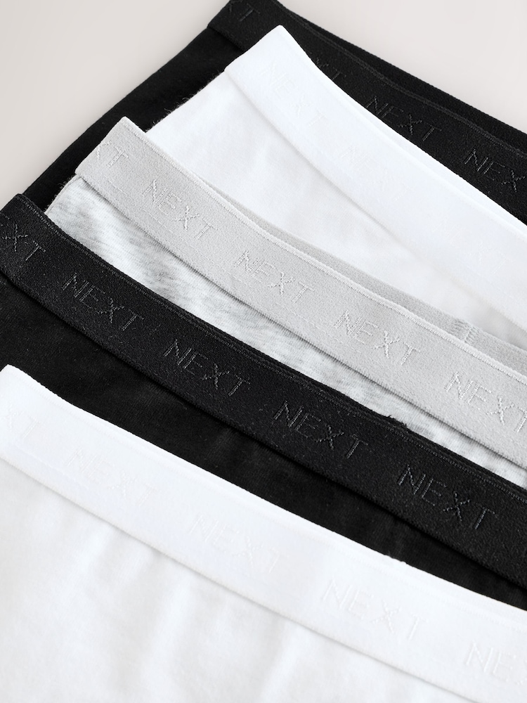 Black/White/Grey Short Briefs 5 Pack (2-16yrs) - Image 8 of 9