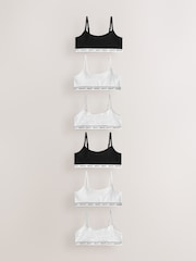 Black/White Strappy Crop Tops 7 Pack (5-16yrs) - Image 1 of 11