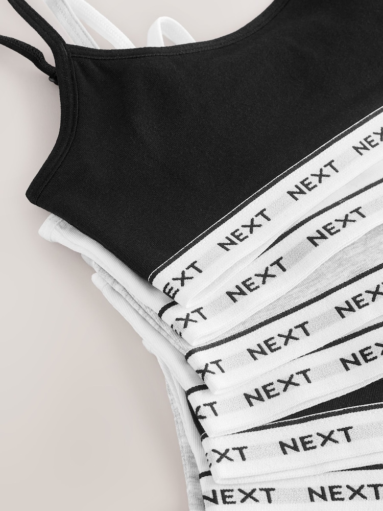 Black/White Strappy Crop Tops 7 Pack (5-16yrs) - Image 11 of 11