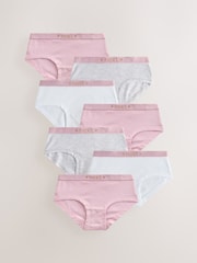 Pink/Grey Hipster Briefs 7 Pack (2-16yrs) - Image 1 of 11