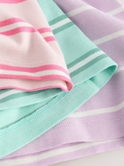 Pink/Blue 100% Cotton Striped Vests 3 Pack (1.5-16yrs) - Image 7 of 7